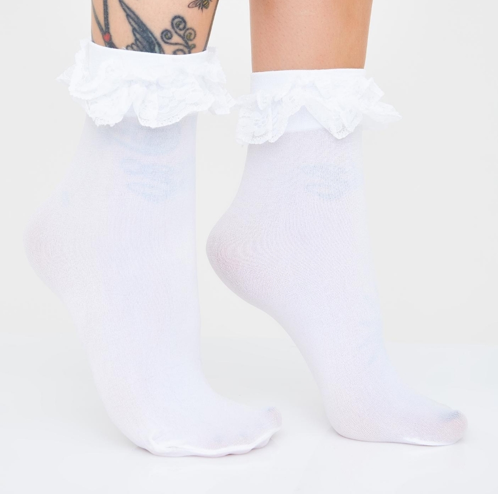 Dolls Kill Saint Sass Ruffle Socks